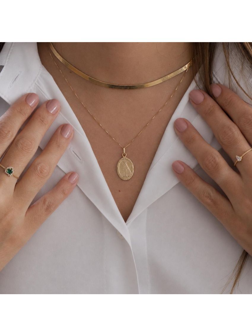 Pingente Medalha Nossa Senhora Aparecida Ouro 18k Grande