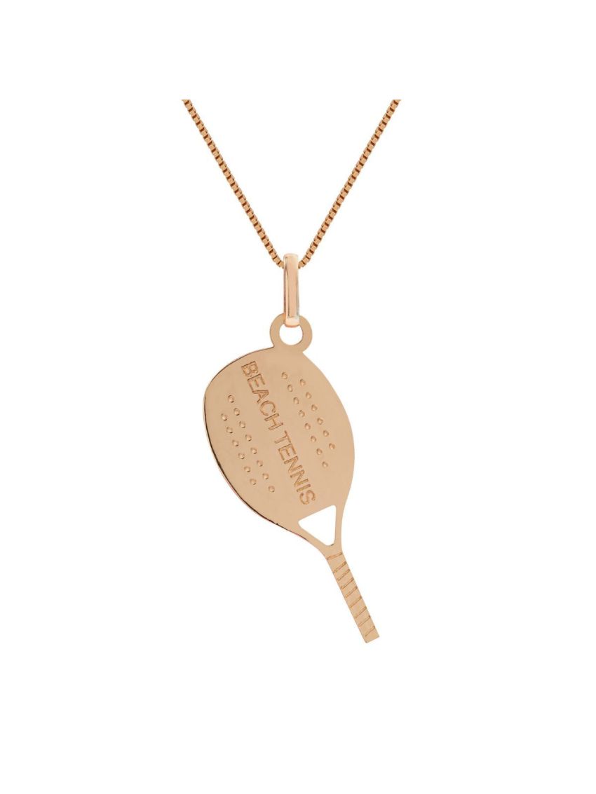 Pingente Em Ouro 18k Raquete Beach Tennis