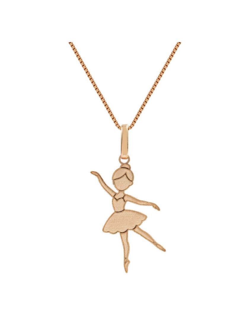 Pingente Bailarina em Ouro 18k Amarelo Delicado