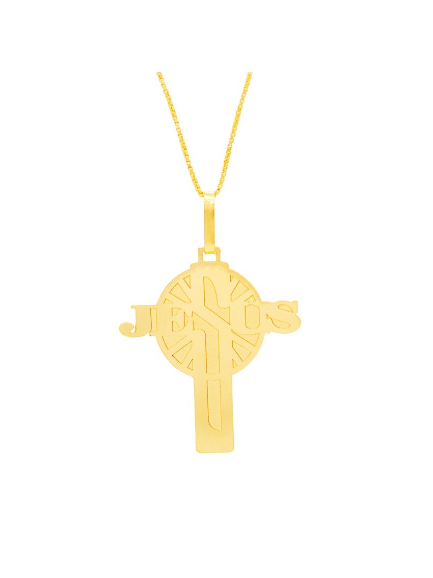 Pingente Ouro 18k Amarelo Jesus Cruz