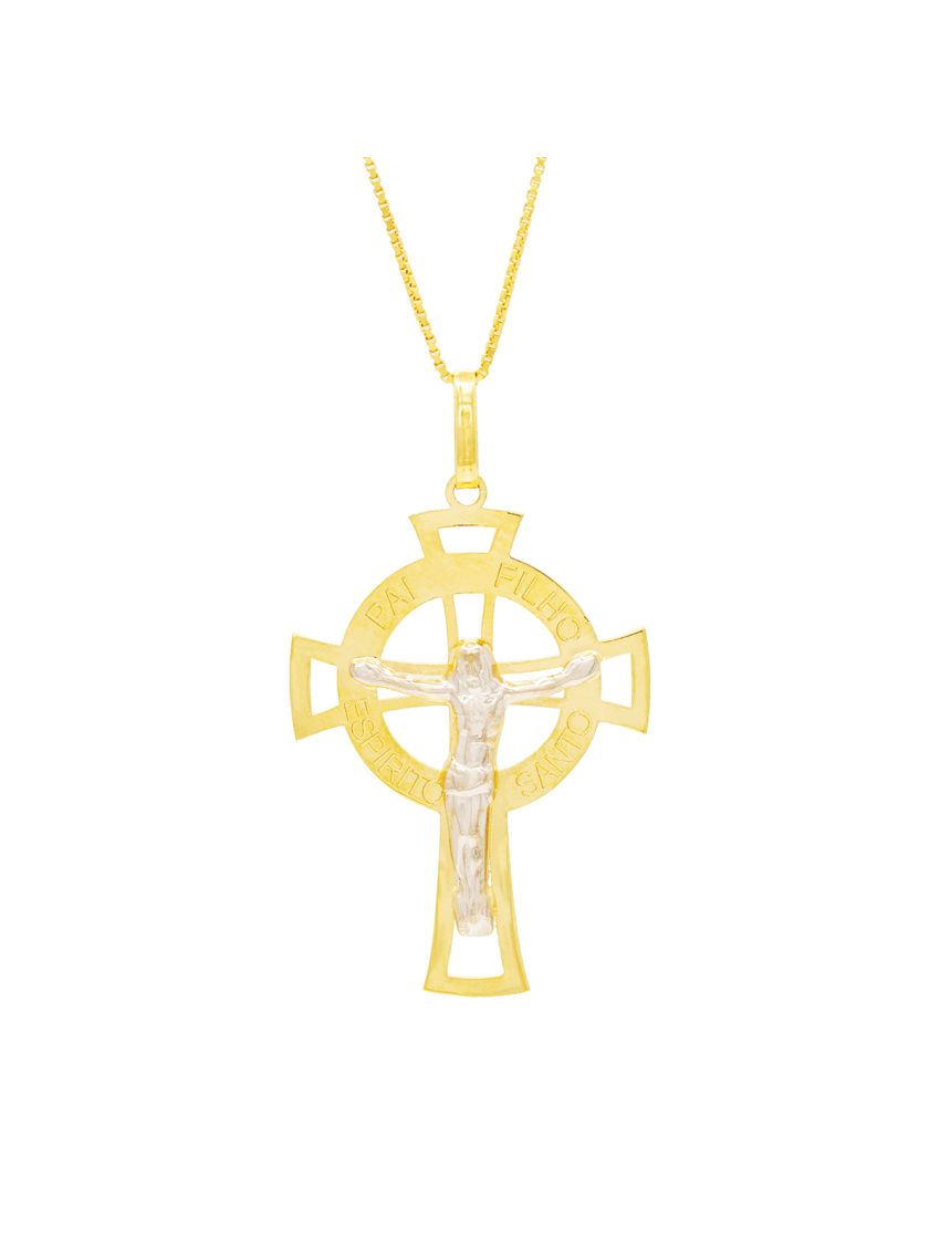 Pingente Ouro 18k Cruz com Crucifixo