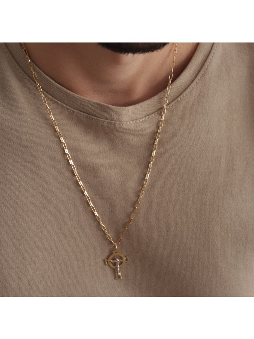 Pingente Ouro 18k Cruz com Crucifixo