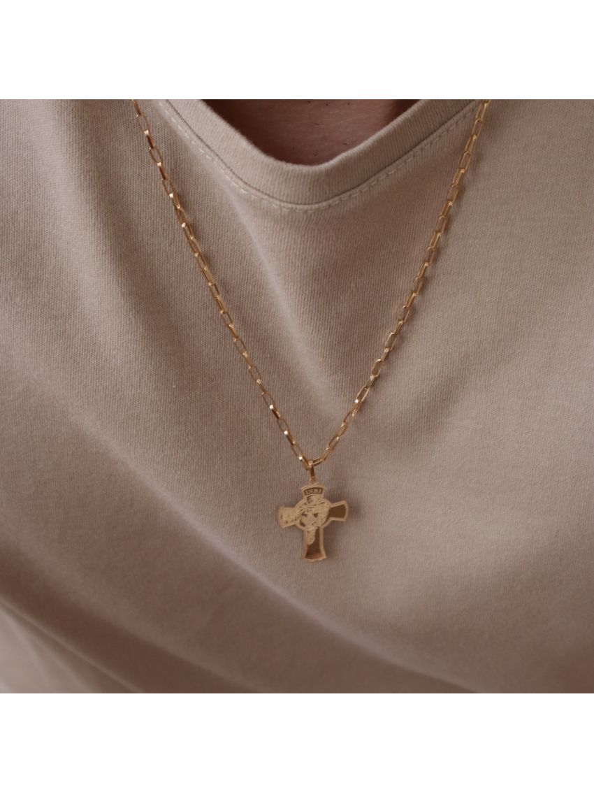Pingente Ouro 18k Amarelo Cruz Jesus Cristo