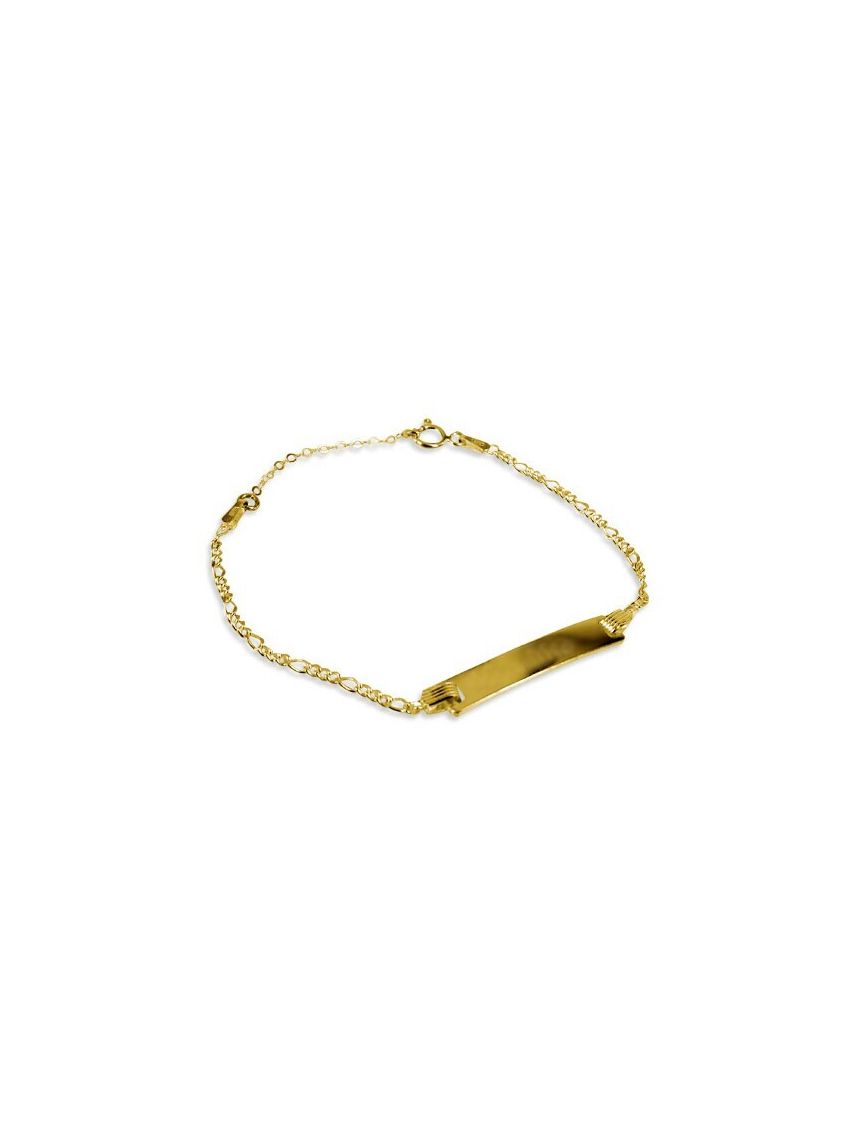 Pulseira de Ouro infantil com plaquinha