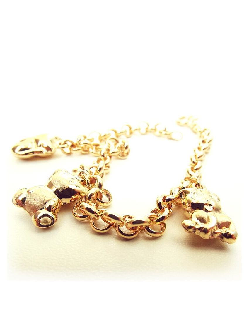Pulseira de ouro 18k Portuguesa com bichinhos