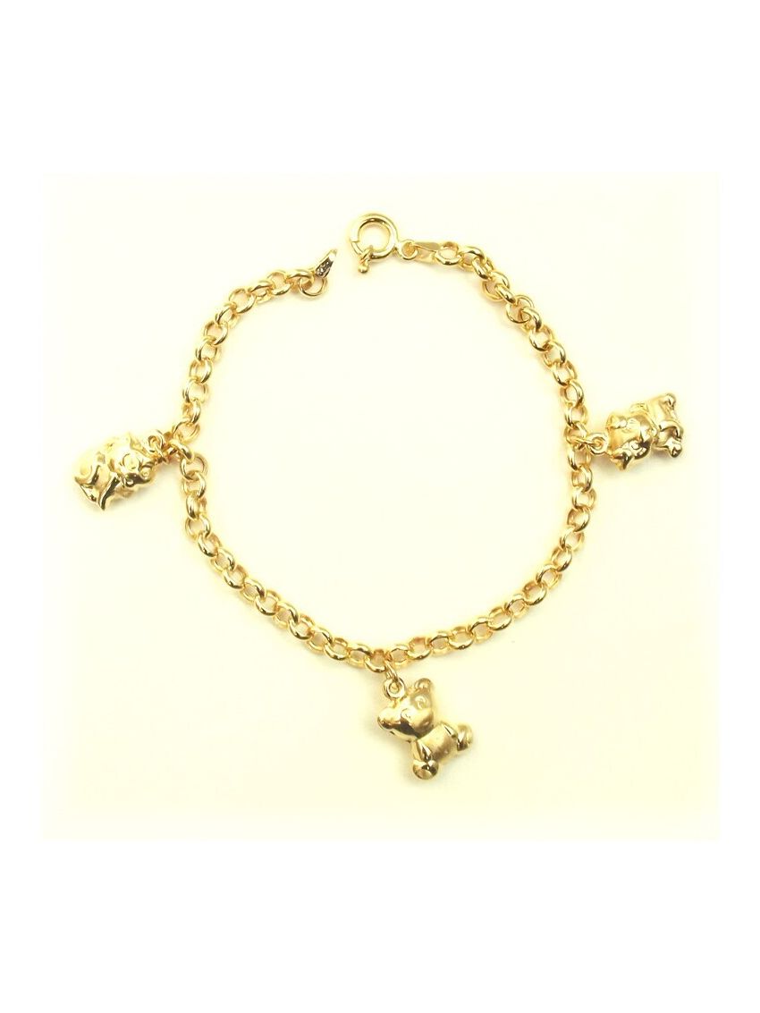 Pulseira de ouro 18k Portuguesa com bichinhos