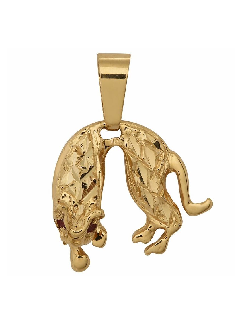 Pingente Ouro 18k Pantera Pequeno com Olhos de Zircônia