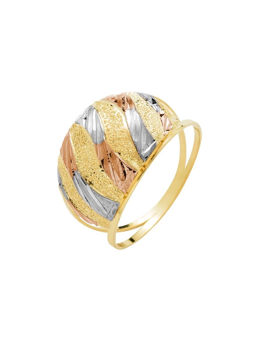 Anel de Ouro 18k Specchio Tricolore