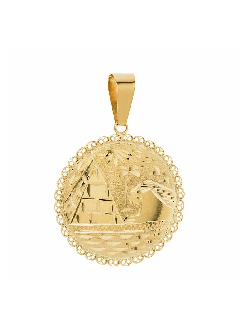 Pingente de Ouro Amarelo 18k Escrava Grande 3cm