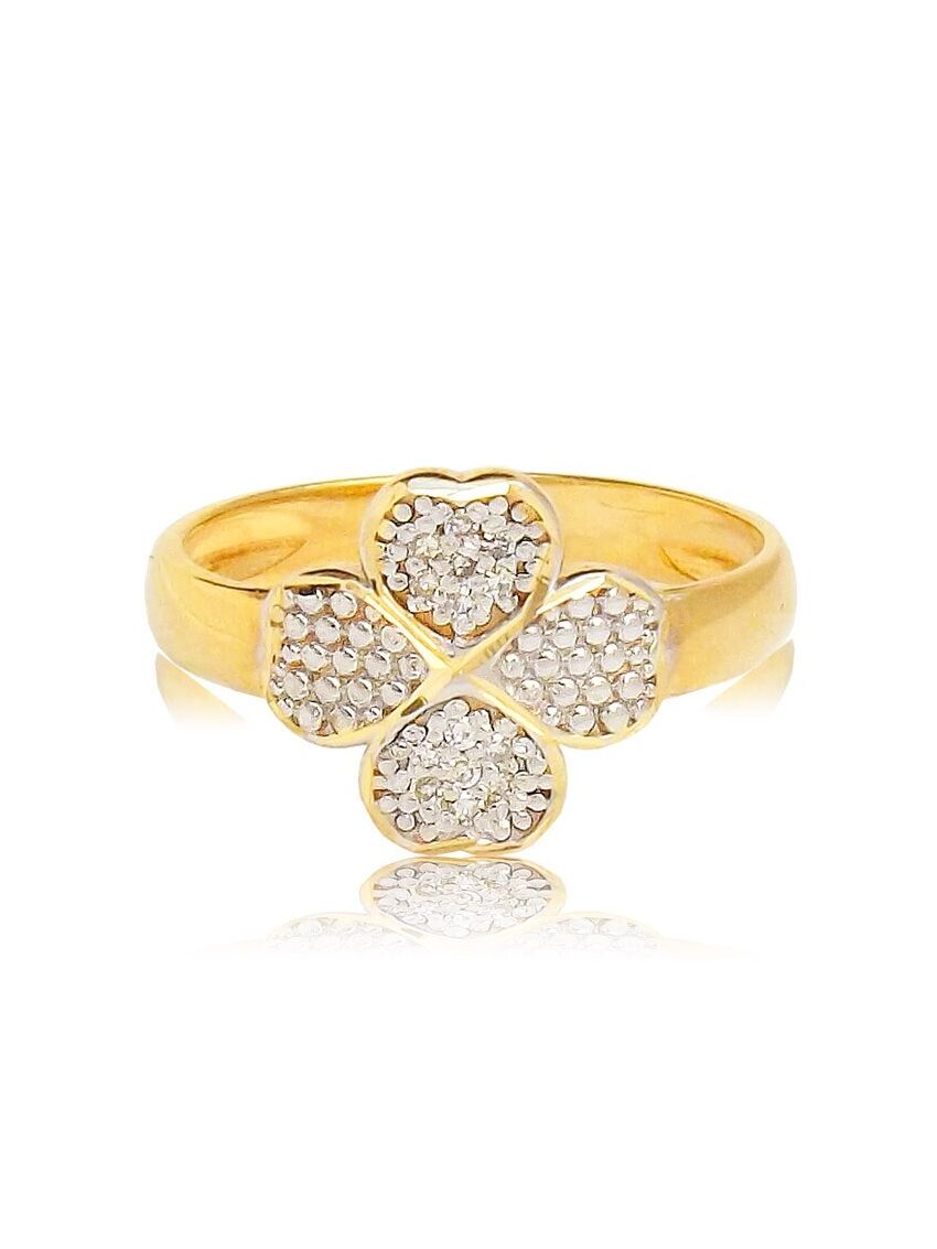 Anel de Ouro Trevo 4 Folhas Lykke Feminino