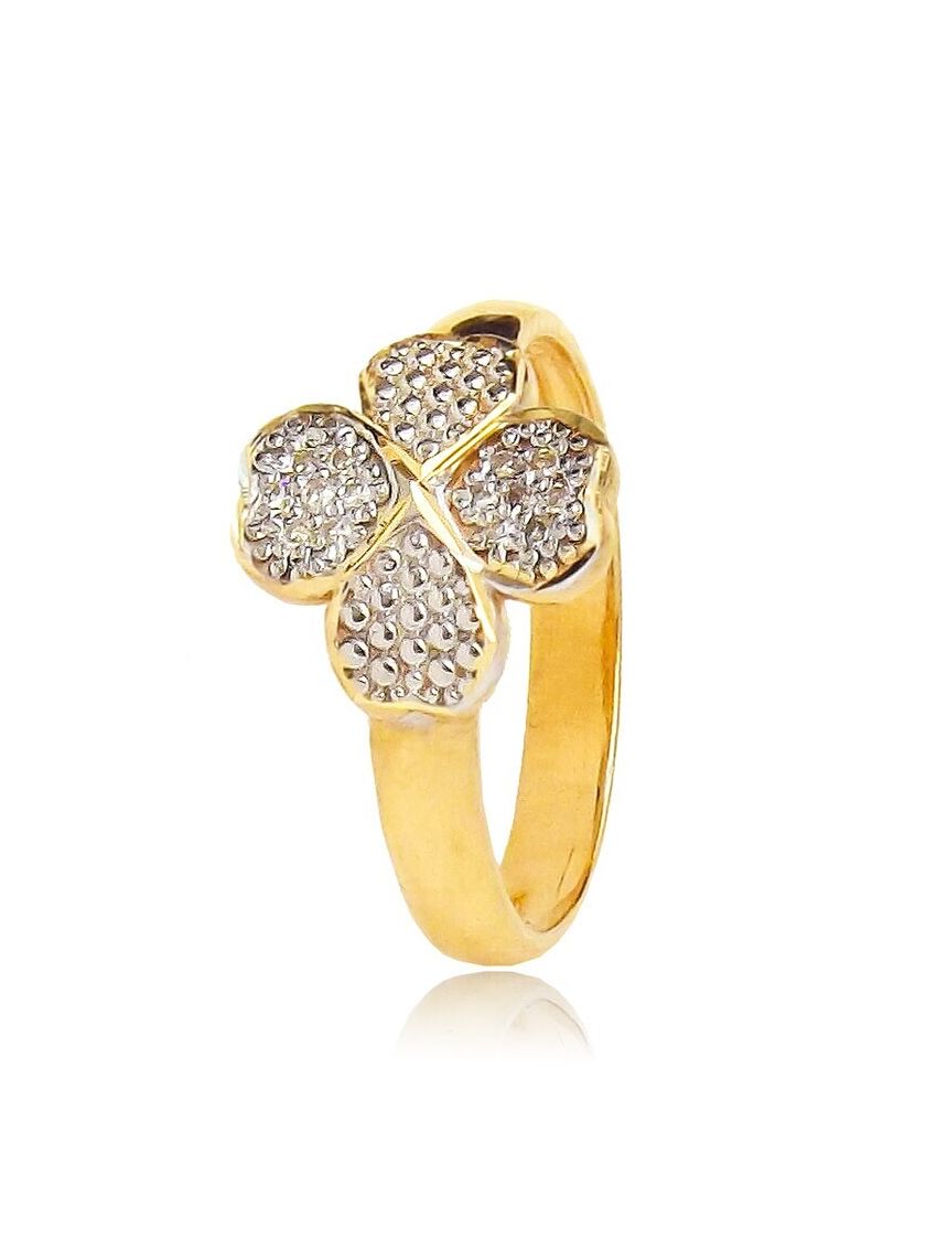 Anel de Ouro Trevo 4 Folhas Lykke Feminino