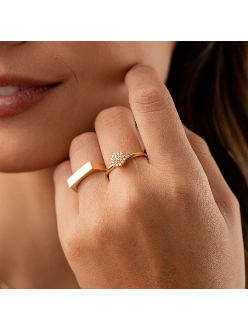Anel de Ouro 18k Feminino Chapa