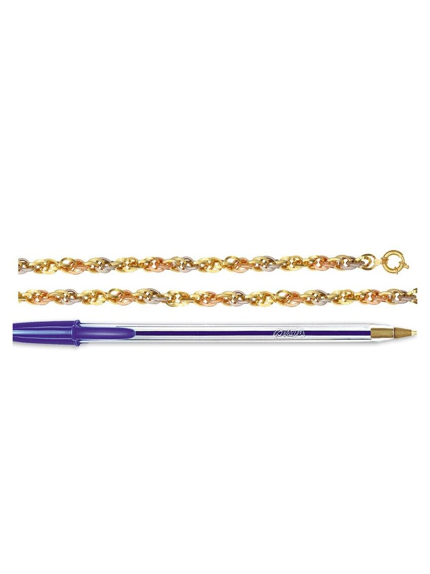Pulseira de Ouro Meticulosa com 3 cores de Ouro