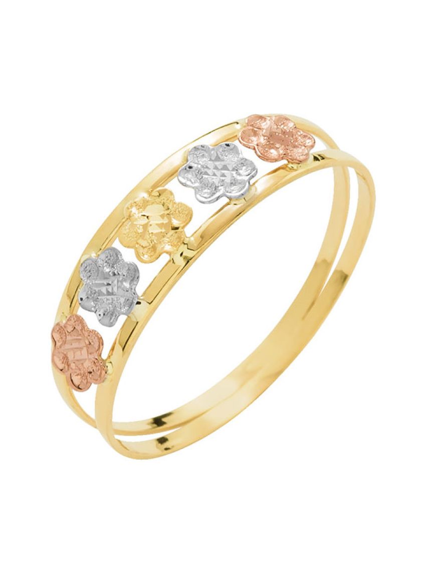 Anel de Ouro 18k 5 Florzinhas