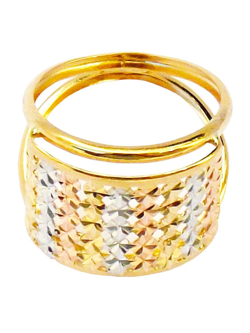 Anel de Ouro Vermelho, Amarelo e Branco 18k Breit