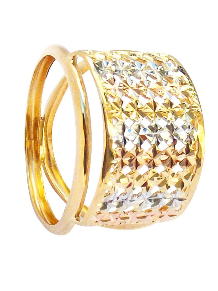 Anel de Ouro Vermelho, Amarelo e Branco 18k Breit