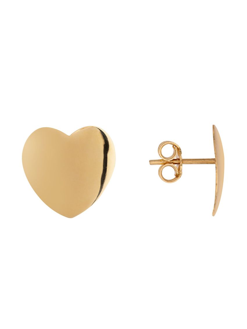 Brinco de Ouro 18k Coração Liso Grande