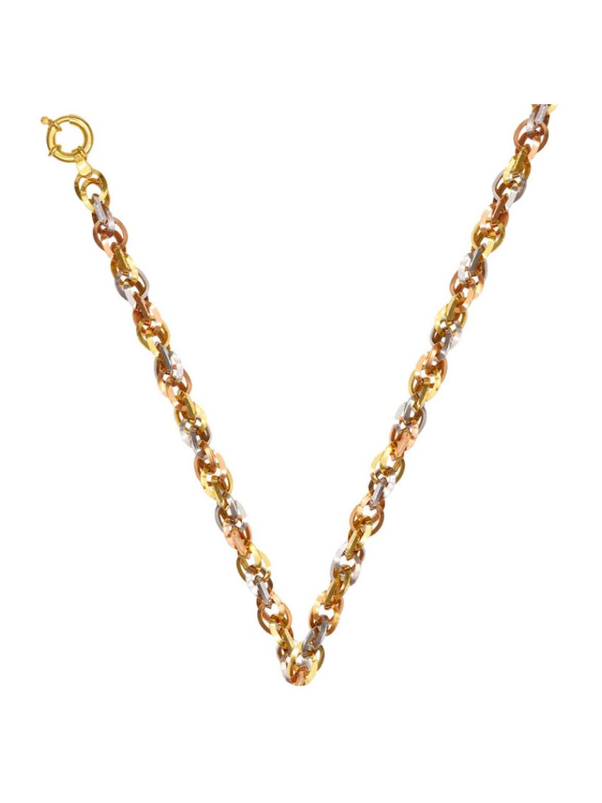 Corrente de Ouro Feminino 18k tricolor Colorare 45 cm