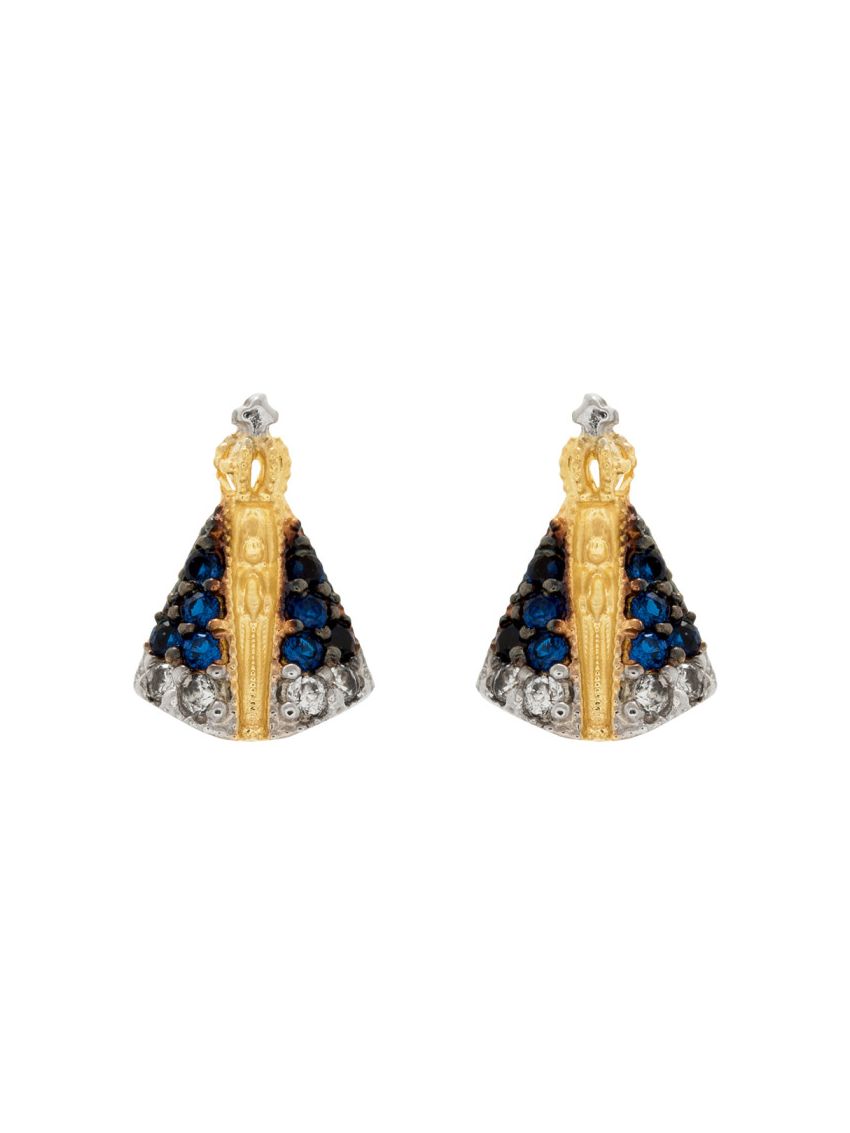 Brinco de Ouro 18k Feminino Nossa Senhora Pequeno