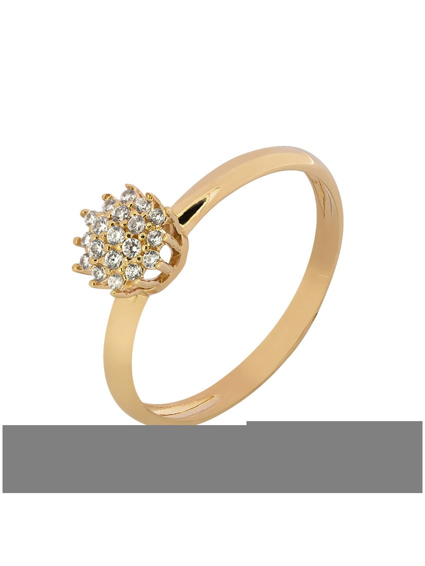 Anel de Ouro 18k Chuveiro com Pedras de Zircônias
