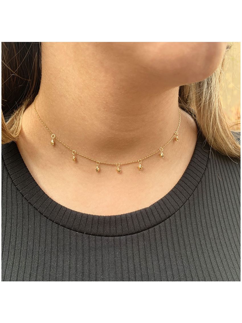 Choker de Ouro 18k Feminina com Estrela Stella