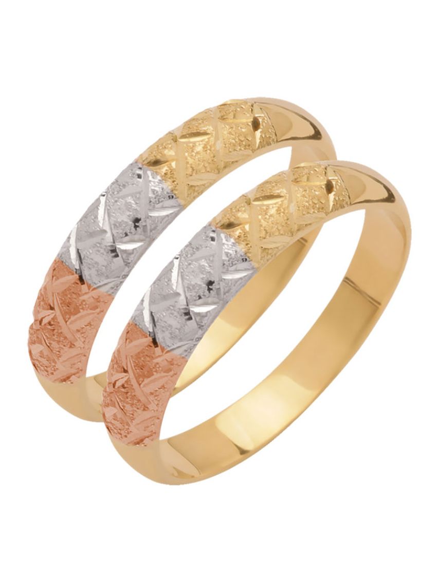 Par de Aparadores de Ouro 18k Feminino Tricolor Reine
