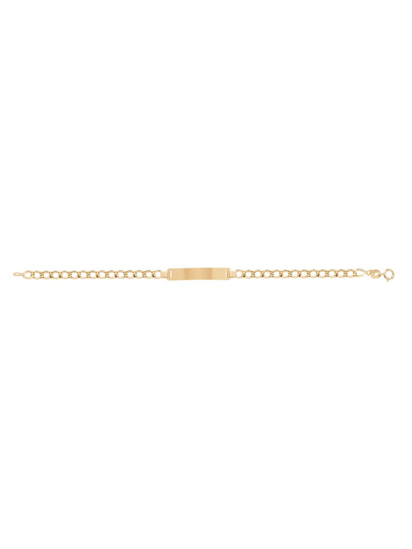 Pulseira de Ouro 18k com Plaquinha Infantil 14cm
