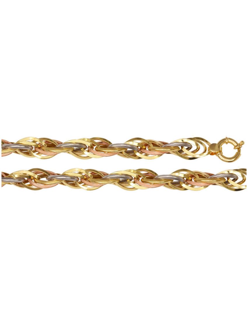 Pulseira de Ouro 18k Aplatie 3 cores