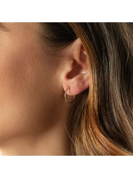 Brinco de Argola Ouro 18k Fio Redondo Médio