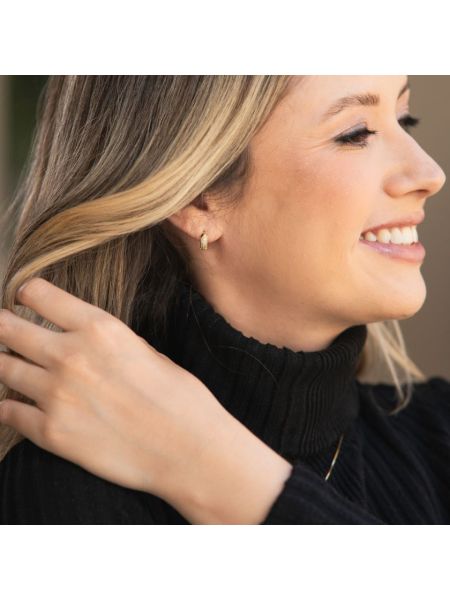 Brinco Argola de Ouro 18k com Zircônias