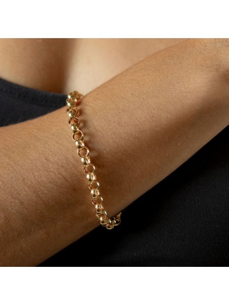 Pulseira Feminina Ouro 18k Portuguesa Fio Largo