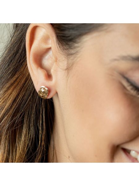 Brinco de Ouro 18k Bordado 