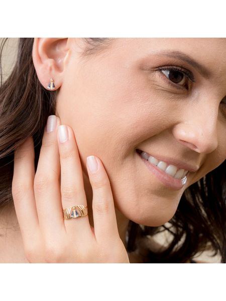 Brinco de Ouro 18k Feminino Nossa Senhora Pequeno