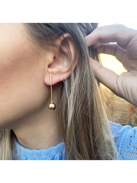 Brinco de Ouro 18k Bola 9mm