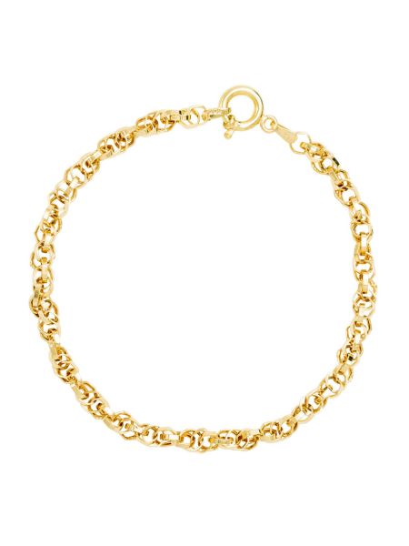 Pulseira de Ouro 18k Feminina Portuguesa Hexagonal
