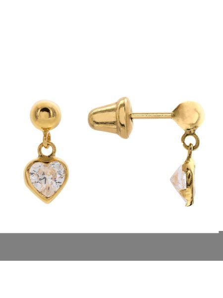Brinco de Ouro 18k Coração Infantil
