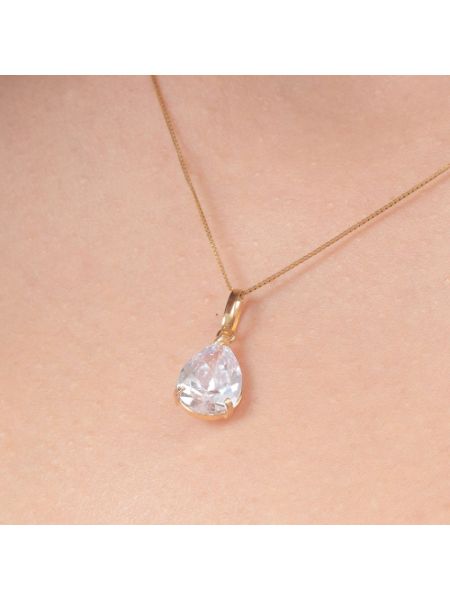 Pingente de Ouro 18k Goccia Bianca
