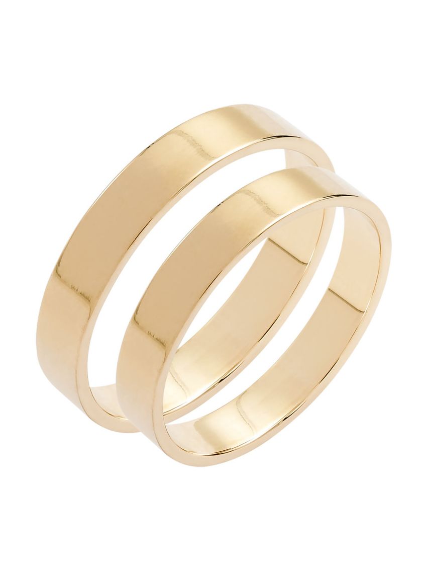 Par Aliança de Ouro 18k Reta 3.70mm 6g