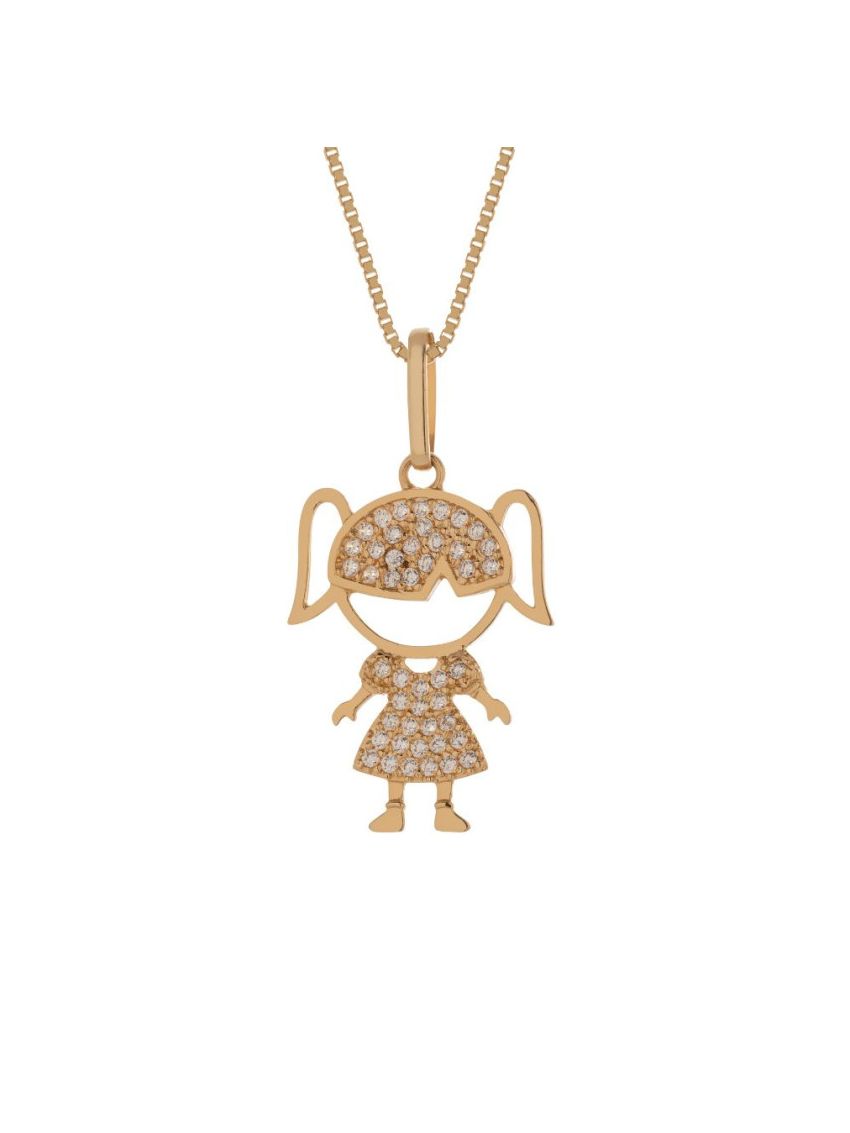 Pingente de Ouro 18k Menina