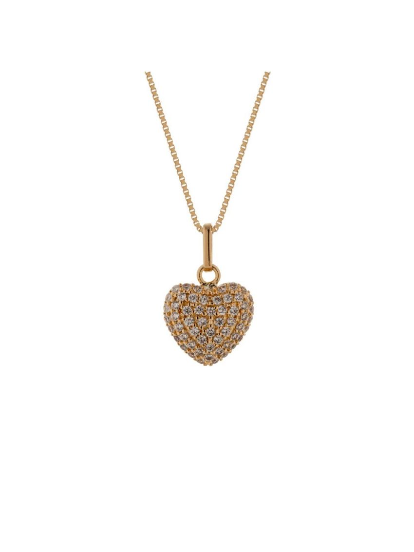 Pingente de ouro 18k Coração Pedras
