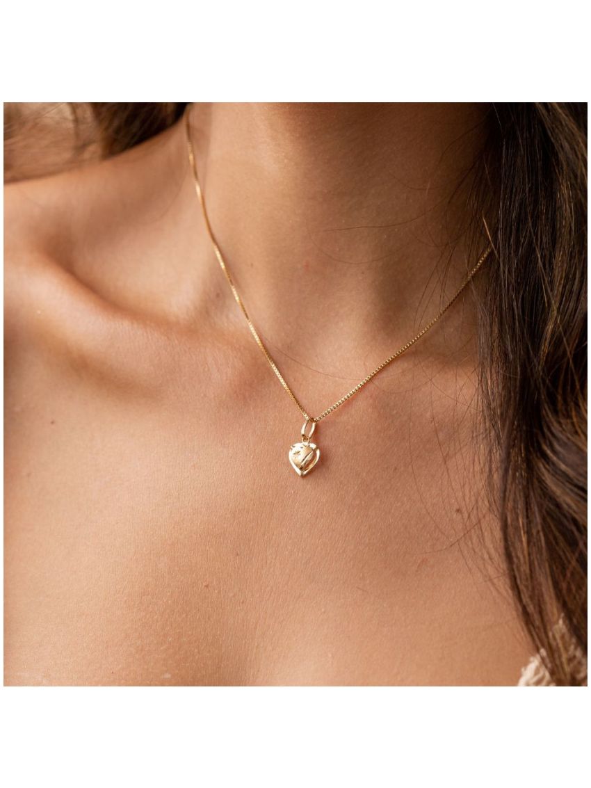 Corrente de Ouro 18k com Pingente Delicado Coração