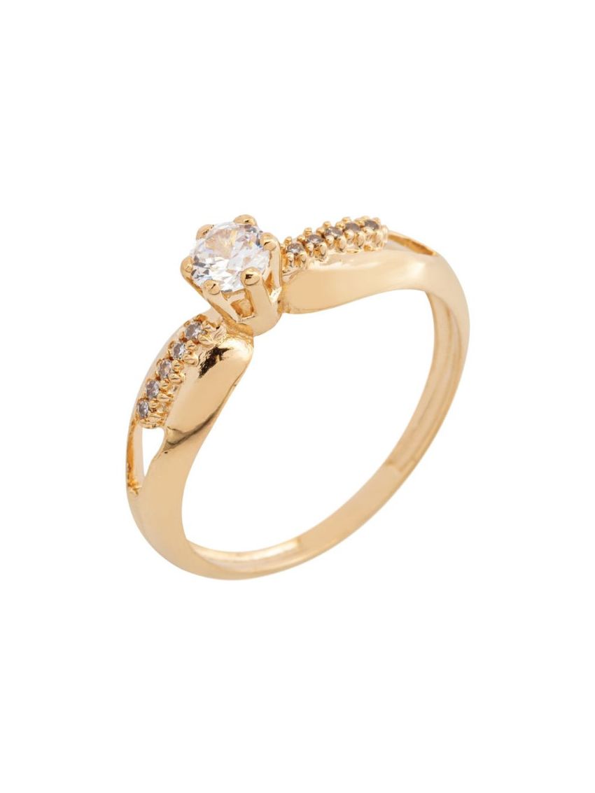 Anel Feminino de Ouro 18k Solitário