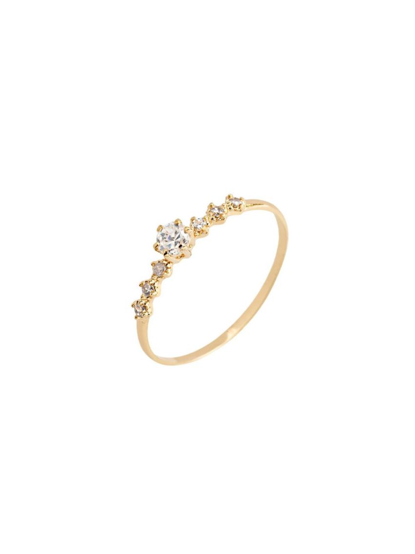 Anel Feminino de Ouro 18k Solitário