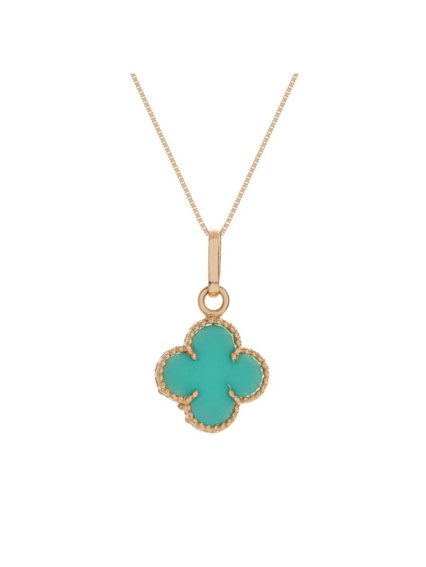 Pingente Feminino de Ouro 18k Trevo