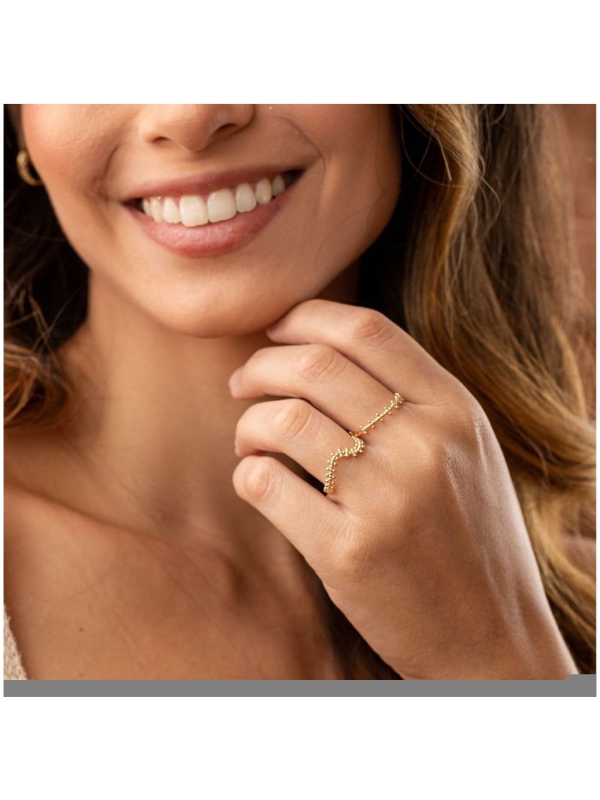 Anel Feminino de Ouro 18k Bolinha