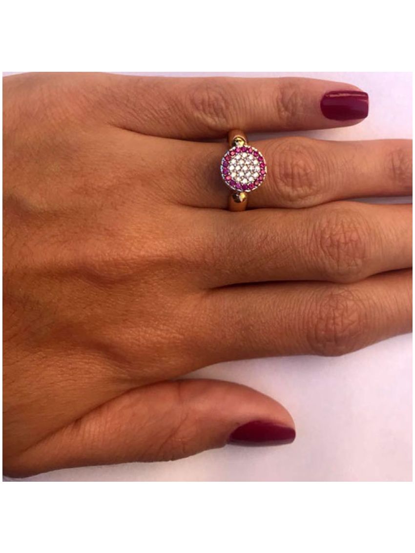 Anel de Ouro 18k com Zircônio Orchidea