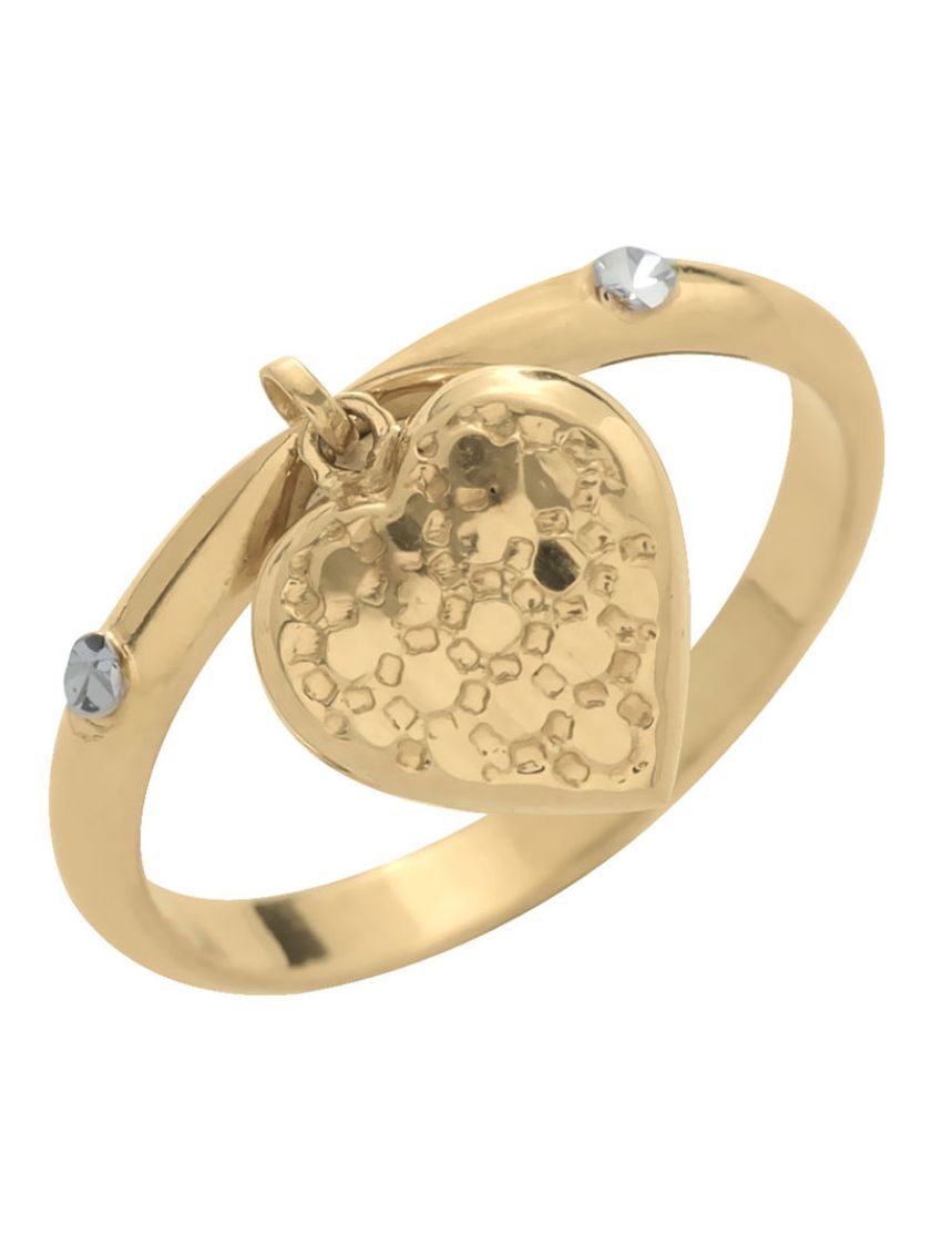 Anel de Ouro 18k com Pingente de Coração La Bellezza