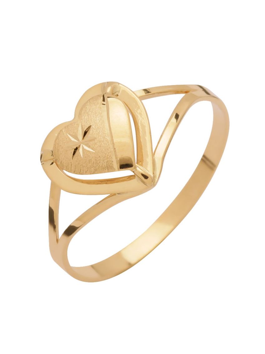 Anel De Ouro 18k Delicado Coração
