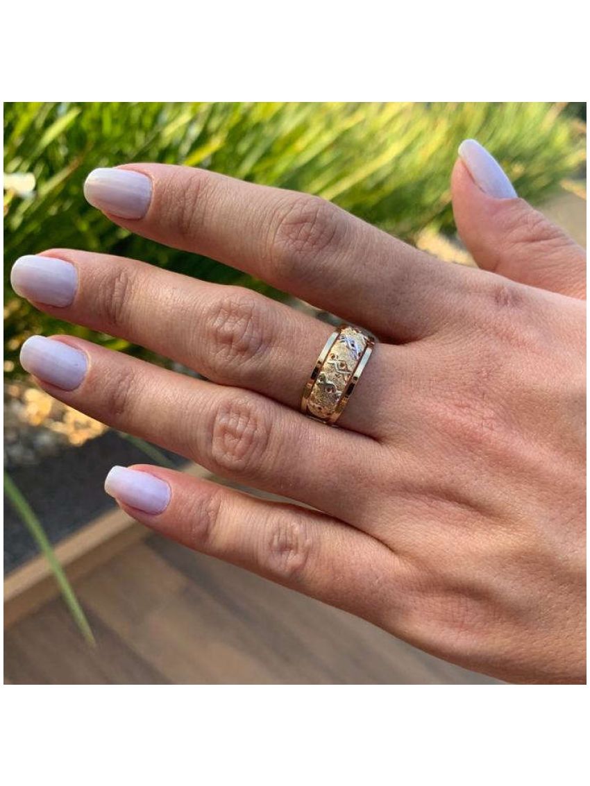 Anel de Ouro 18k Tricolor Feminino 