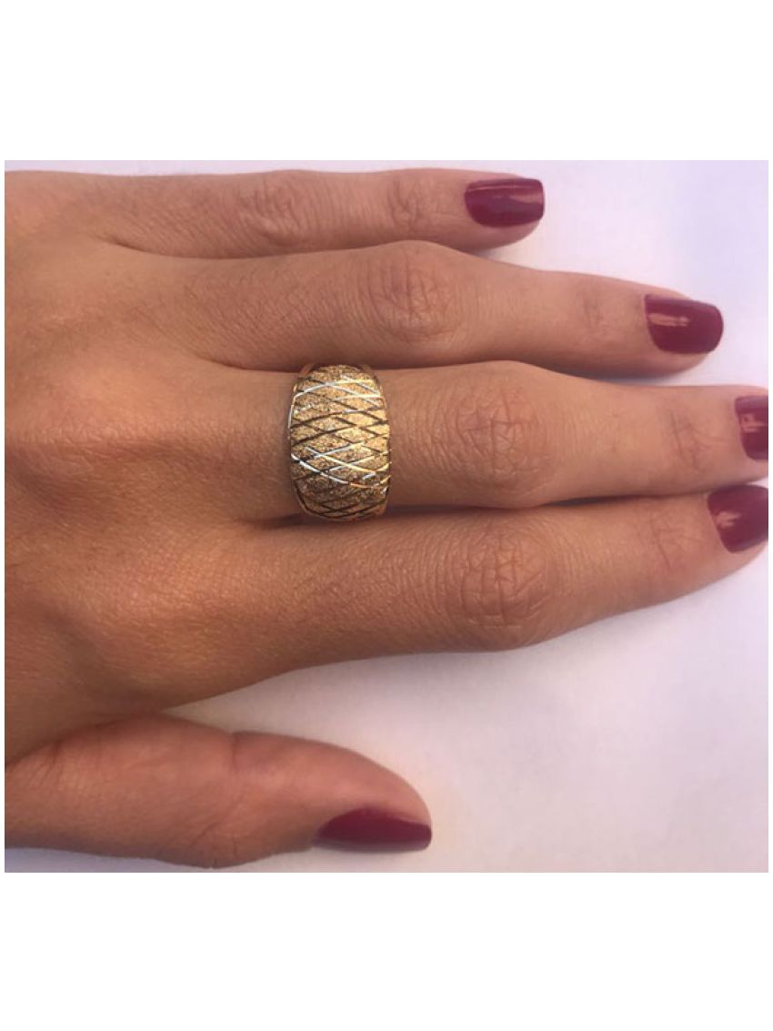 Anel de Ouro 18k Amarelo Fosco Jaune